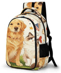 Heart And Bone Pet Pals Printed Unisex Backpack With Large Capacity, Durable Polyester Daypack for pets with dog and cat graphic