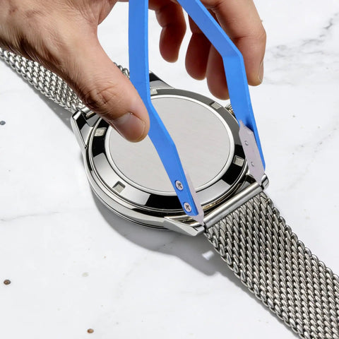 Watch Spring Bar Tool Kit With Two Spare Fork Tips And Screwdriver Aluminum Alloy Tweezers For Maintenance And Precision Repairs Blue Color Pro Gear For Quick Strap Changes And Fine Detailing