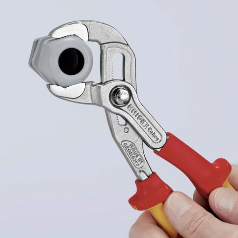 Cobra High Tech Water Pump Pliers 1000V Insulated With Tethered Attachment 10 Inch Red Yellow Quick Jaw Adjustment tool