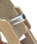 Close up of Heavy Duty Brass Welding Ground Clamp For Stick Mig Tigs And Cutting Tasks With Secure Locking Set Screws showing detailed locking screw.