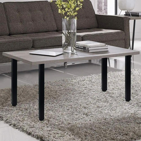 Living room with table featuring 20 Inch Square Adjustable Metal Table Legs Set Of 4 With Leveling Feet Beefy Heavy Duty Black Industrial Furniture Legs For Workbenches Desks And DIY Projects Built To Last And Easy To Install.
