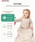 Baby in Bamboo Viscose Baby Sleep Sack 0.5 TOG Beige for 0-6 Months Crazy Soft and Breathable with Comfortable Neckline and Smooth Binding