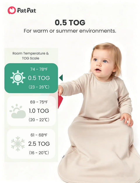 Baby in Bamboo Viscose Baby Sleep Sack 0.5 TOG Beige for 0-6 Months Crazy Soft and Breathable with Comfortable Neckline and Smooth Binding