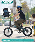 Rider on Foldable Electric Bike With 20 Inch Wheels For Daily Commutes And City Cruising 40 Mile Range 48V Battery 20 MPH Top Speed
