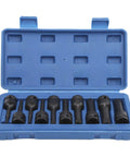 Grabsome 10 Piece Square Bit Socket Set Built Tough With Impact Ready CR-MO Steel Big Time Garage Gear For Heavy Duty Jobs Featuring M5 Through M18 Sizes Plus Nifty Storage Case You Gonna Love This Awesome Tool Kit. open case with square bit sockets