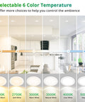 24 Pack 4-Inch Recessed LED Can Lights With 6 CCTs Selectable From 2500K To 5000K installed in modern living room