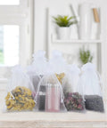 White Organza Drawstring Bags 100 Pack 3x4 Inch Small Sheer Gift Bags For Jewelry Wedding Favors Party Gifts Candy Packaging