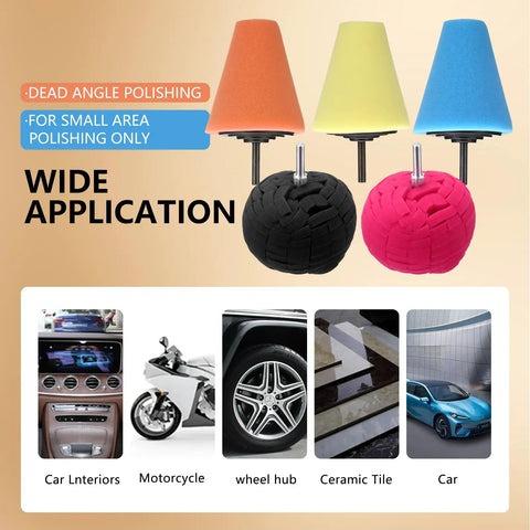 Foam sponge polishing balls from 5 Piece Aluminum Polishing Kit With Foam Sponge Polishing Balls For Drills, All In One Wheel Polishing Kit For Car Care