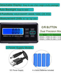 Hella Heavy Duty Digital Pet Scale 660 Lb Capacity Stainless Steel Platform display showing measurement units and functions.