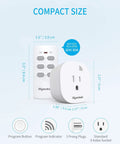 Wireless Remote Outlet Kit For Home Electronics And Lamps Expandable Light Switch System With 3 Outlets And Remote Up To 100 Ft