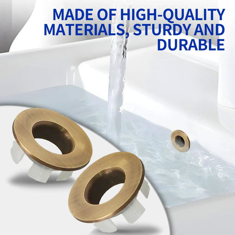 Top Shelf Bronze Brass Sink Overflow Trim Rings, Three Pack Fits Standard Tub And Sink Drains, Hella Durable Metal Cover, Straight Up Easy Install Vanity Hardware