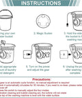 Instructions for Portable Mini Washing Machine With Real Ultrasonic Power Foldable 3 In 1 Compact Setup for Travel.