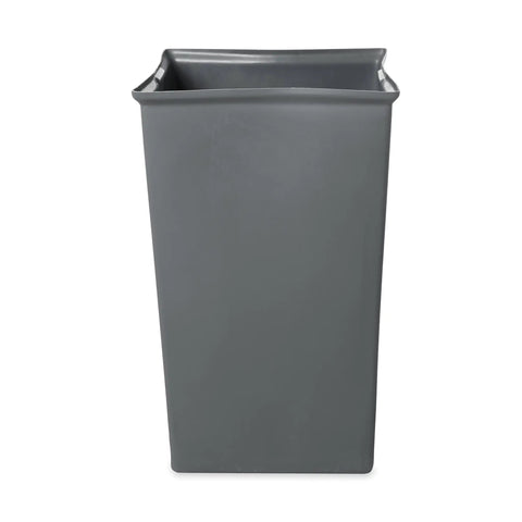 Heavy Duty 35 Gallon Trash Can Liner For Commercial Bins One-Piece Puncture-Resistant Plastic Liner In Gray, visible in full view.
