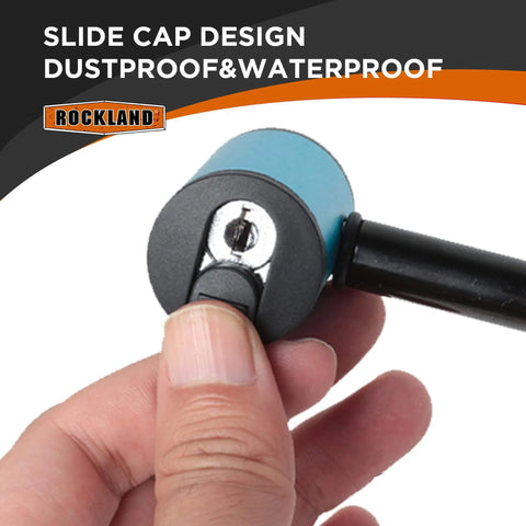 Close-up of a hand holding an Anti Rattle Lock Hitch Pin For Half Inch 13 Thread Fits Lightweight Platform Bike Racks
