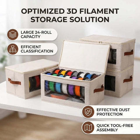Level Up Your 3D Printing Setup With This Hardcore 4Pack Filament Storage Bag Crafted From Heavy Duty Oxford Material And Loaded With Dry Desiccant Packs For Humidity Defense Plus A Snap Down Frame To Lock 24 PLA ABS PETG TPU Spools Away Safe