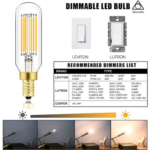 High Quality Dimmable E12 LED Bulb 6W Equal 60W Soft White 3000K cozy glow for chandeliers and recommended dimmer list