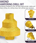 Diamond Step Drill Bit Set 20mm 35mm 50mm With M10 Thread For Hole Opening Chamfering And Reaming In Marble Granite Tile And Concrete