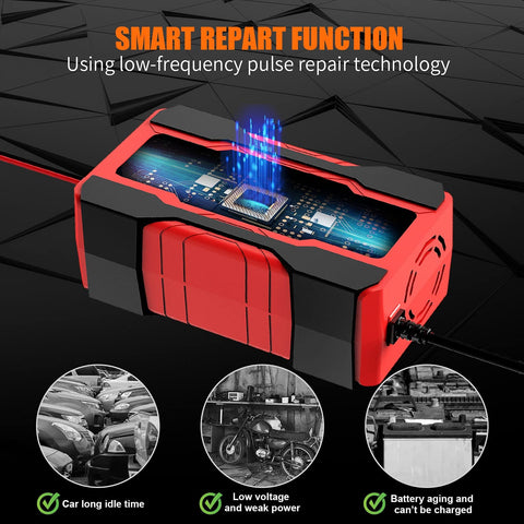 All In One 10 Amp 12V 24V Smart Battery Charger Maintainer Trickle Charger And Desulfator with pulse repair function