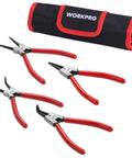 4 Piece Snap Ring Pliers Set, Seven Inch Internal And External Circlip Pliers Kit With Straight And Bent Jaw, Storage Pouch Included