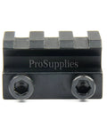 Front view of Rock Solid Half Inch Flat Top Riser Block Mount With 3 Slot Picatinny Rail For Weaver Systems Aluminum Alloy Construction
