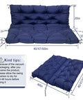 Waterproof Swing Cushions For Outdoor Furniture 2 To 3 Seater With Ties And Backrest 4 Inch Thick Patio Bench Cushions For Garden