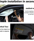 Heavy Duty Windshield Sunshade For Tesla Model 3 Y S X Cybertruck demonstrating simple installation methods inside a car.