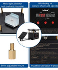 Set It Forget It Digital Auto Deer Feeder Timer Kit With Integrated Solar Panel showing LED display and metal spin plate.