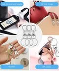 Heavy Duty 104 Piece Swivel Snap Hooks With Silver Lobster Claw Clasps And Keychain Rings For Diy Craft Projects hanging keychains and bags.