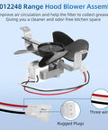 Direct Fit BP17 Range Hood Fan Motor Replacement for Nu-Tone 40000 42000 Series and Kenmore Stoves assembly with blades