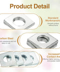 Beveled Square Washers Set For M8 Bolts, 10 Pieces, Carbon Steel, 9x18 Mm Inner Diameter, 2 Mm Thick, Rust Resistant