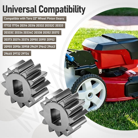 Two Pack Pinion Gear Set 12 Tooth For Toro 22 Inch Wheel Lawn Mower Self Propelled Compatible With 10604 10605 10606