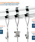 Picture Rail Hooks And Wire Set 5 Pack For Traditional Picture Rail Molding, Steel Wire Cables, Hangers Supporting 25 Lbs