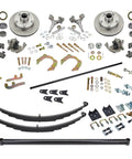 Old School Gasser Axle Spindle Brake Kit For Vintage Drag Cars, 48 Inch Axle With Quarter Inch Wall And Two Inch Tubing