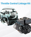 Close-up of throttle control linkage kit for Predator 212CC and 196CC OHV engines with GX160 GX200 compatibility.