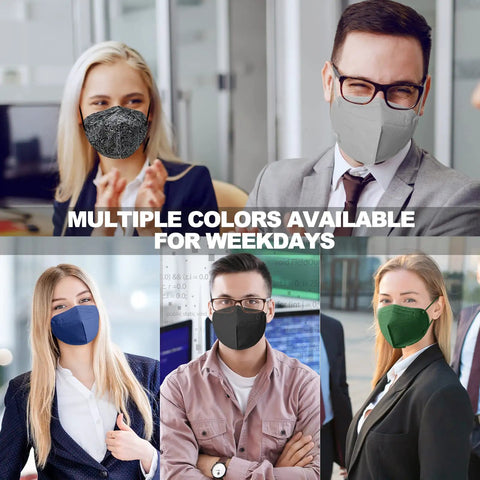 Professionals wearing Colorful Five Layer KN95 Face Masks 25 Pack Individually Wrapped For Adults Women Men Teens Great For Workout Outdoor Travel And Daily Use Elastic Ear Loops Nose Wire
