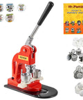 Button Maker Kit For Diy Projects 32 Mm Press Machine With 500 Button Parts, circle cutter, tin covers, and panda badges