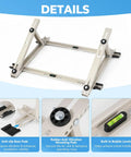Rooftop Mini Split Mount Bracket For Ductless AC And Heat Pump, adjustable angle with anti-vibration pads and built-in bubble levels.