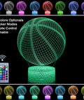 Basketball Night Light 3D Illusion RGB Lamp With Remote Dimmable Night Light for kids teens NBA fans, 16 colors and remote control.