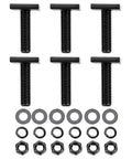 No Drill Install Heavy Duty Four Square Head T Slot Bolt Adapters For Roof Rack Crossbars Smooth Slide Fit Durable Hardware Kit, 6-piece set.