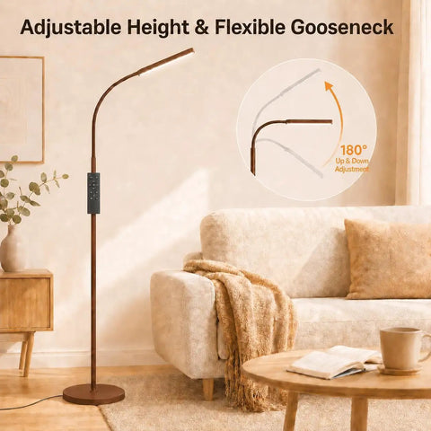 Bright 15W 1000 Lumen LED Floor Lamp With Stepless 3000K To 6000K Color Temperature Fully Dimmable Remote And Touch Control in living room