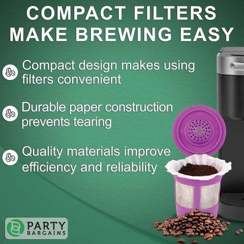 Compact Disposable Coffee Filter Liners For Keurig Reusable Pods, 300 Count Pack, Slim Paper Inserts For Cleaner Brews, Fits Most K Cup Pods, Single Serve Coffee Filter Accessories