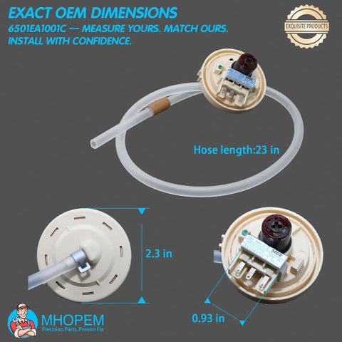 Washer Water Level Sensor Switch Assembly For LG Kenmore Washers Replaces AP5204365 EBF62754506 with 29 Inch Hose