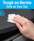 Travel Size Car Interior Wipes For Dashboards, Seats, Steering Wheel And Surfaces used on car dashboard