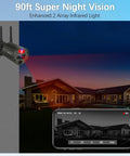 Outdoor Wireless Security Camera System With 130 Degree Wide Angle And 2 Way Audio, showing night vision capability.