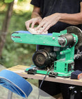 Tough As Nails 1 1/2 X 30 Inch Zirconia Sanding Belt 180 Grit 15 Pack on belt sander used for woodworking finishing.