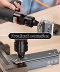 Heavy Duty Pneumatic Rivet Nut Puller Kit With Self Locking Head And Built For Tough Jobs in use on metal fabrication project.