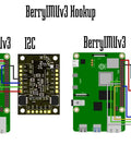 BerryIMUv3 hookup diagram for All In One 10DOF IMU For Makers With Accelerometer Gyroscope Magnetometer And Barometric Altitude Sensor For Raspberry Pi Arduino Teensy ESP8266 Includes BMP388 Temperature Sensor And QWIIC Connector with I2C and SPI wiring
