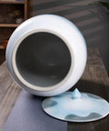 Large Ceramic Airtight Rice Container Keeps Staples Locked Tight And Grains Coffee Beans Flour And Candy Fresh As Day 50 Kilogram storage jar with wide mouth opening.