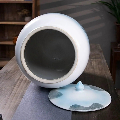 Large Ceramic Airtight Rice Container Keeps Staples Locked Tight And Grains Coffee Beans Flour And Candy Fresh As Day 50 Kilogram storage jar with wide mouth opening.