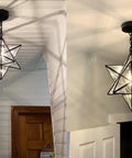 Big 16 Inch Moravian Star Pendant Light With Clear Glass Adjustable Chain Hanging Star Ceiling Fixture in hallway and entryway
